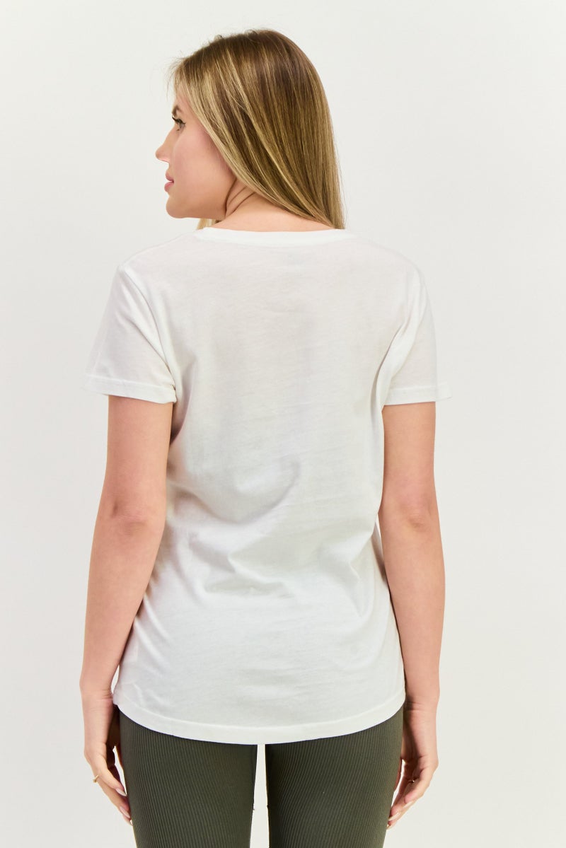 PUMA تي شيرت تدريب قصير الأكمام للنساء، أبيض - Image 4